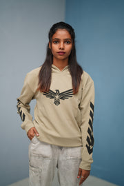 Men’s Full Sleeve BIRD Printed Hoodie | Oversized Winter Hoodie for Men - Sandle